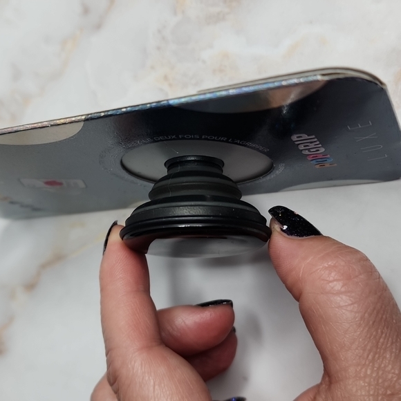 Popsockets Swirl Smoke Black Popgrip Luxe Swappable poptop interchangeab… - Picture 5 of 6